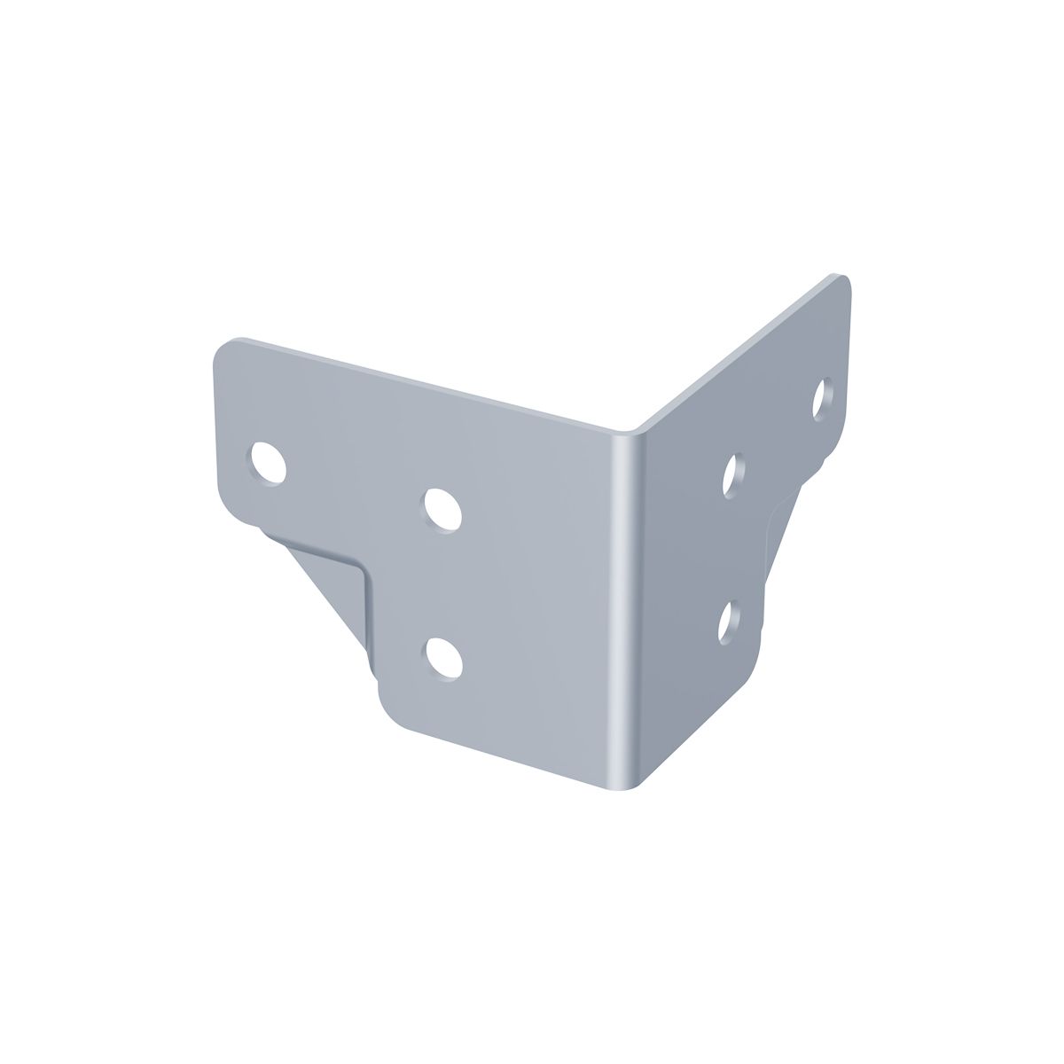 Remate L de 6 agujeros , terminación zinc con radio de 1,5 mm, 51.5mmX42mm, offset de 1 3/16