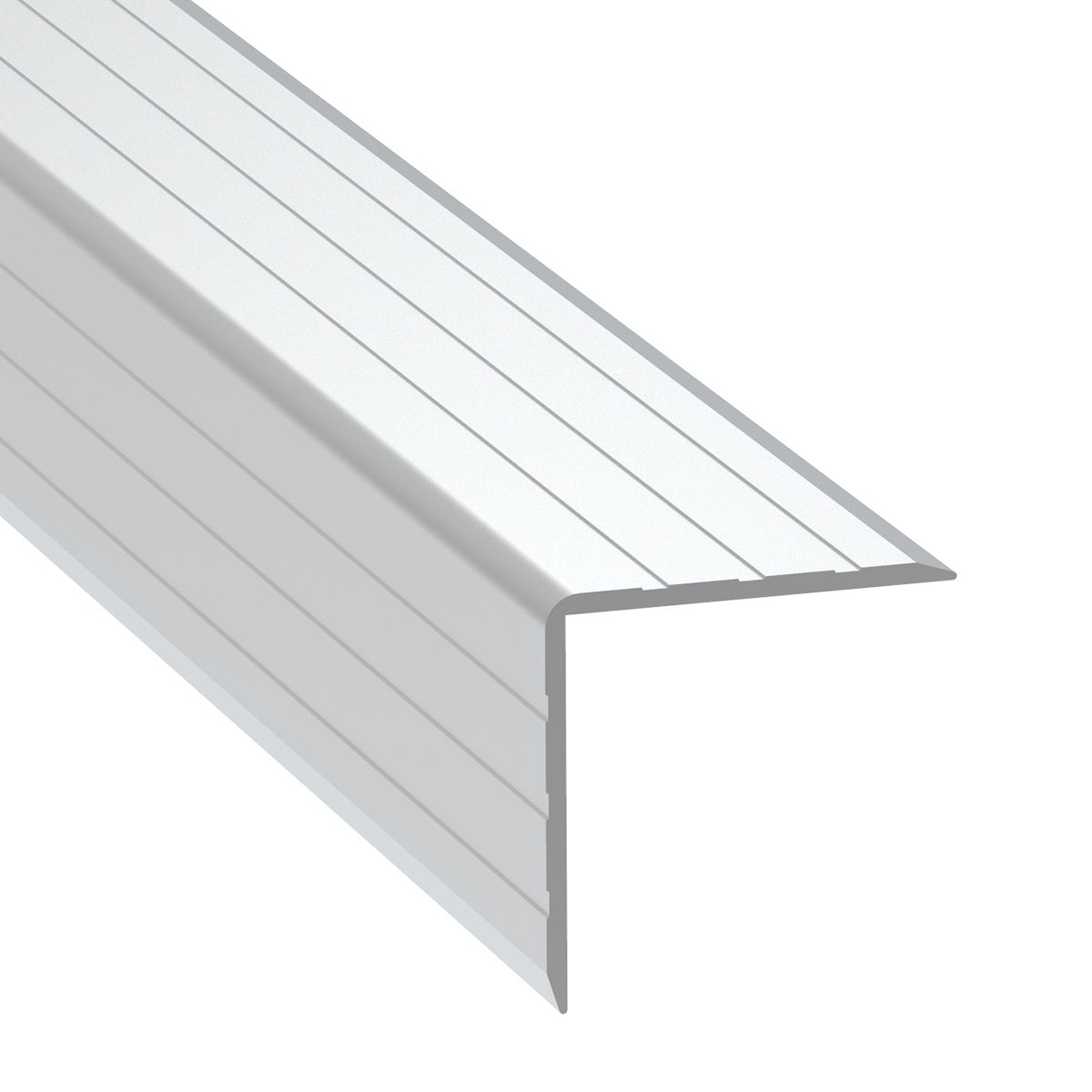 Perfil angular de aluminio de 30mm de ancho, antideslizante 4mts
