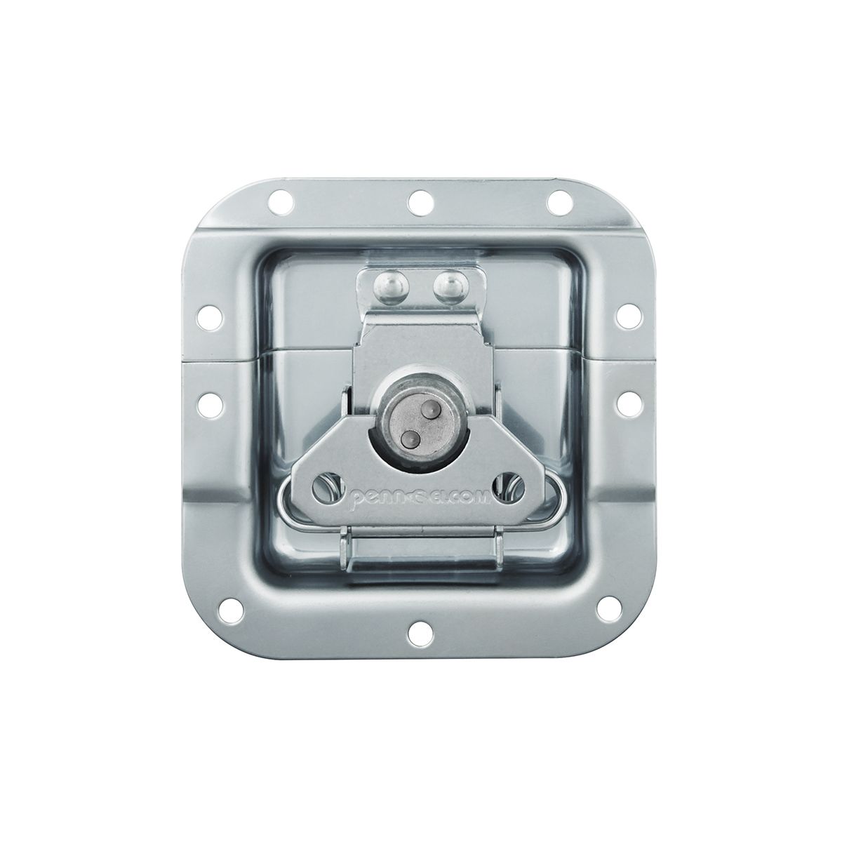 Cierre giratorio de empotrar estilo mariposa mediano, terminación zinc, en plato profundo de 12.7mm, offset de 27mm, acero de 2mm