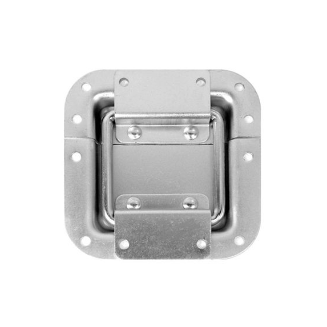 Bisagra pequeña con tope de empotrar de 102mmX105mm terminacion en zinc, profundidad del plato 8.5mm