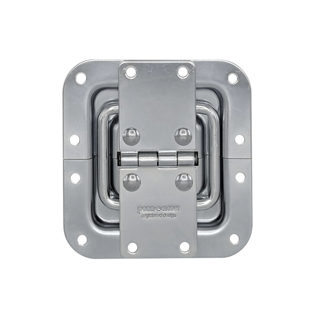 Bisagra con soporte de tapa pequeña terminación zinc para empotrar 102 x 105mm, profundidad del plato 7mm